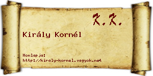 Király Kornél névjegykártya